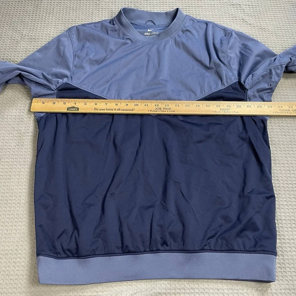 Nike Shield Victory Golf Pullover Medium Mens Standard Fit Blue Color Block